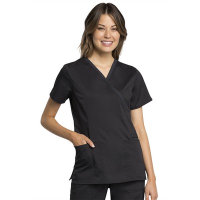 Cherokee® Workwear Revolution Tech Women's Mock Wrap Scrub Shirt