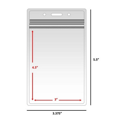 3x4 Sealed Vertical Badge Holder