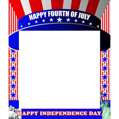 'Happy 4th of July' Themed Party Photo Frame Prop, 35 X 30 inches