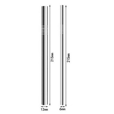 .125" x 8.46" Stainless Steel Straws