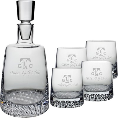 Finland 25 oz. Crystal Decanter & 4 DOF glasses