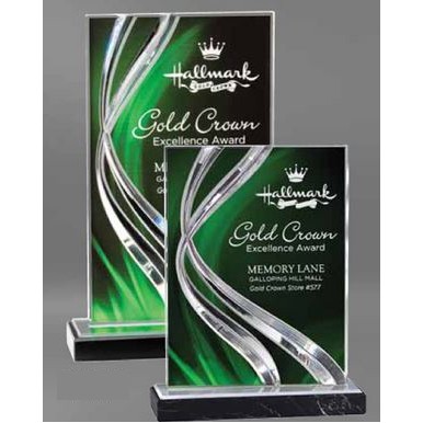 Large Swirl Wave Acrylic Award (Green)