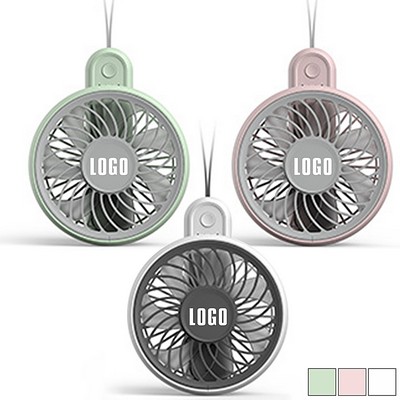 Rechargeable Rotatable Fan w/Lanyard