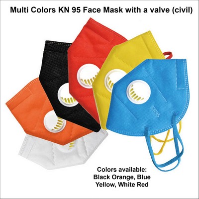 Multi Color KN95 Mask with Valve with 5 Layers for Extra Protection