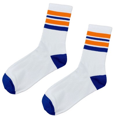 Athletic Crew Woven Jacquard Cotton Socks