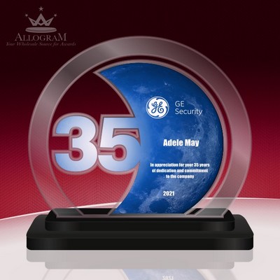 35 Years of Service Circle in choice of colors. 5.5" tall by 6.6" wide