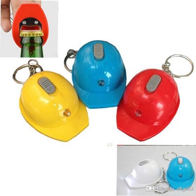 Helmet Shape Led Bottle Opener key chain