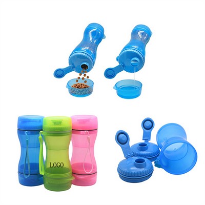 Pet Food Water Bottle with Bowl