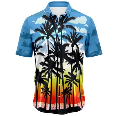 Unisex 135 GSM 4-Way Stretch UV Resistant Sublimation Hawaiian Shirts