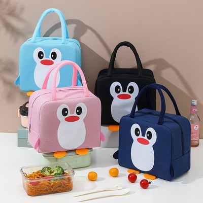 Penguin-Themed Insulated Lunch Tote Bag