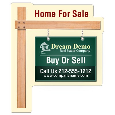 2.25x2.75 Real Estate Sold Sign Shape Full Color Magnet 20 mil