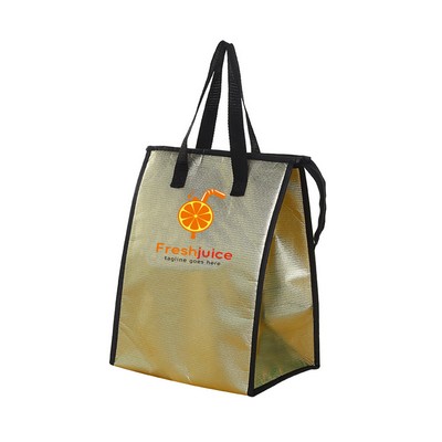 Insulated Natural Jute Cooler Tote w/ Zipper