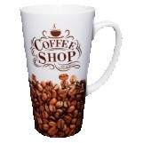 17 Oz. Sublimatable White Latte Mug w/Handle