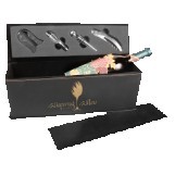 Black/Gold Leatherette Single Wine Box w/Tools