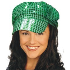 Green Sequin Newsboy Cap