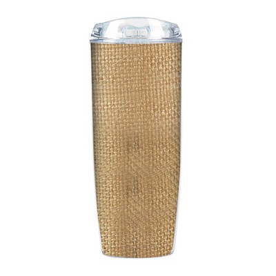 20 Oz Double Wall Plastic Tumbler w/Burlap Insert