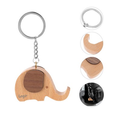 Wood Elephant Keychain