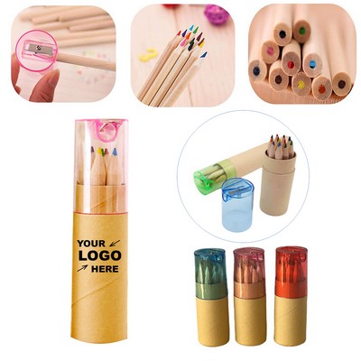 12-Piece Colored Pencil Set In Tube w/Sharpener