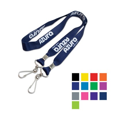 Custom 3/4" Polyester Lanyard w/ Swivel J Hook & Safety Breakaway