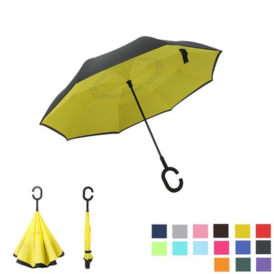 Double Layer Inversion Umbrella With C-Handle