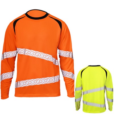 Hi Viz Class 3 Double Band 2" Segmented Tape Safety T-Shirt