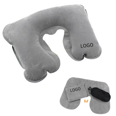 Pillow, Ear Plug and Eye Mask Travel Set