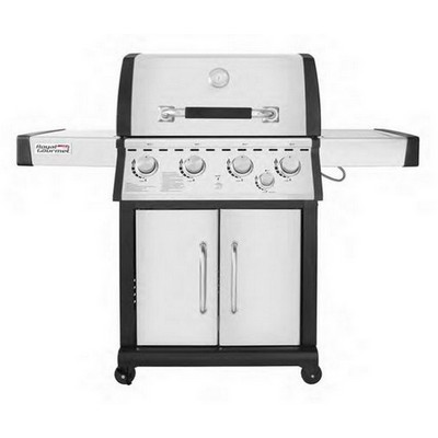 Keg Products Silver/Black 4-Burner Gas Grill w/Side Burner