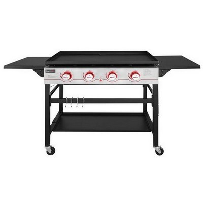 Keg Products Black/Silver 4-Burner Gas Griddle