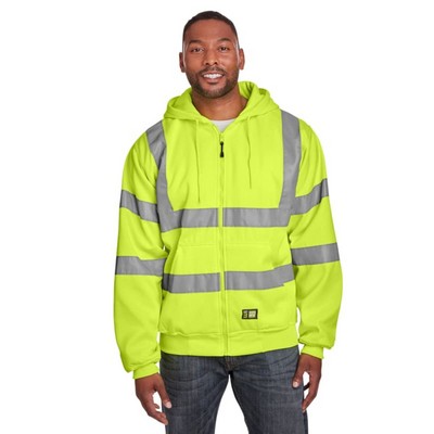 Berne Men's Berne Hi-Vis Class 3 Lined Hooded Sweatshirt