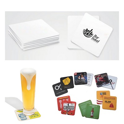 3.5" Square Disposable Paper Coaster