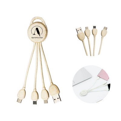 3-in-1 Wheat Straw Multifunctional Charging Cable