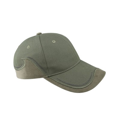 Structured Brushed Canvas Cap w/ Corduroy Trim