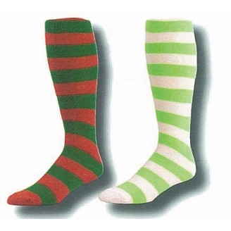 Tube Style Knee High Striped Socks w/ Flat Knit Construction