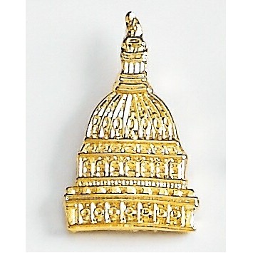 Capitol Dome with Statue Marken Design Cast Lapel Pin (Up to 3/4")