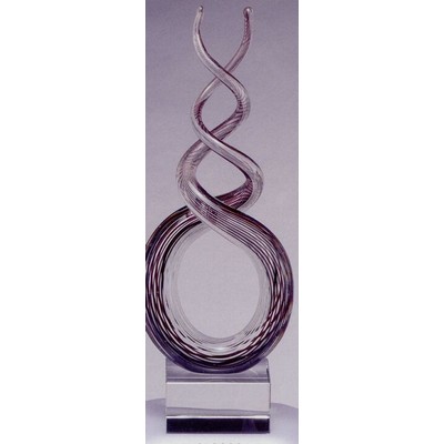 Art Glass Sculpture - 12.5" Twisted Loops