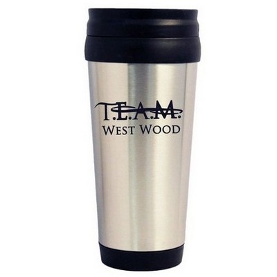 14 Oz. Double Wall Silver Stainless Steel Travel Tumbler