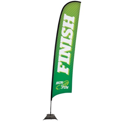 17' Premium Razor Sail Sign Flag, 1-Sided, Scissor Base