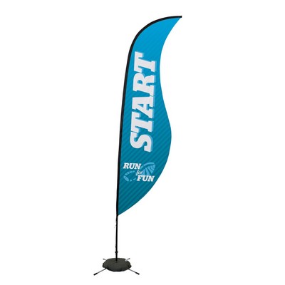 13' Premium Sabre Sail Sign Flag, 1-Sided, Scissor Base