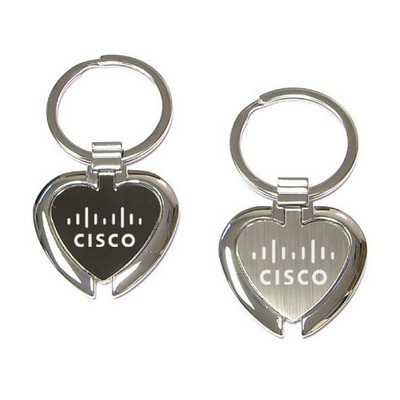 Heart Shape Chrome Metal Split Ring Key Holder