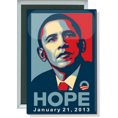 Political - Obama, Hope, January 21 2013 - 2 X 3 Inch Rectangle Button