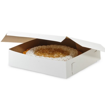 1 Piece Lock Corner White Cake Bakery Box (10"x6"x2½")