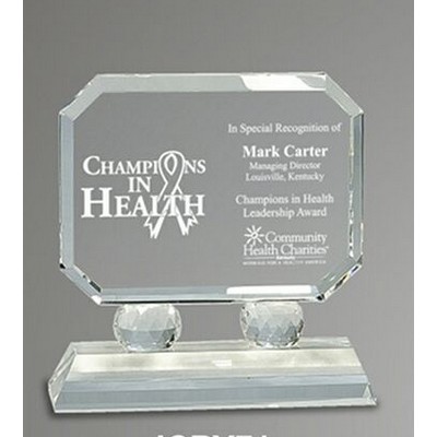 5½" Crystal Octagon Award w/Clear Pedestal Base