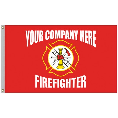 5' x 8' Firefighter Single Reverse Knitted Polyester Flag