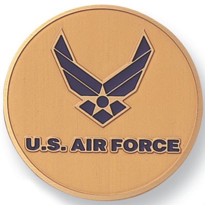 2" U.S. Air Force Wings Etched Enameled Medallion Insert Disc