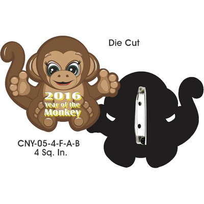 Chinese New Year/2016 Monkey Die Cut Badge (4 Square Inch)