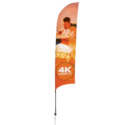 13' Streamline Razor Sail Sign Flag, 1-Sided, Ground Spike