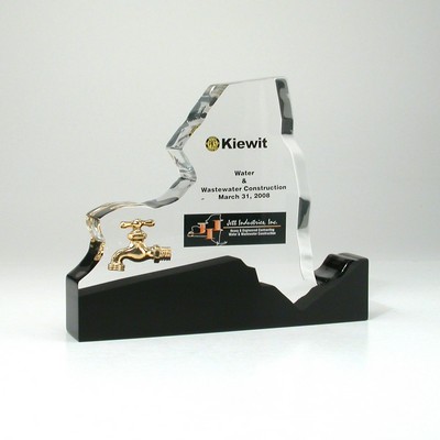 Map Lucite® Embedment Award w/Built in Base (6" x 5" x 1")