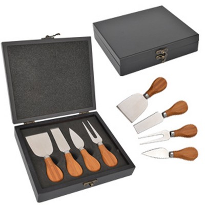 Gourmet Wood Cheese Set w/Case