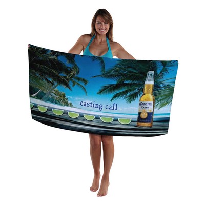 30" x 60", 13 lb., Terry Velour, Sublimated, Digitally Printed Beach Towel