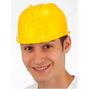 Adjustable Plastic Construction Helmet w/Label